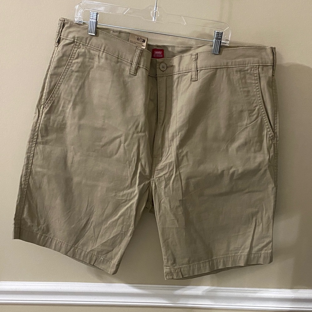 Levi's Khaki Flat Front Shorts